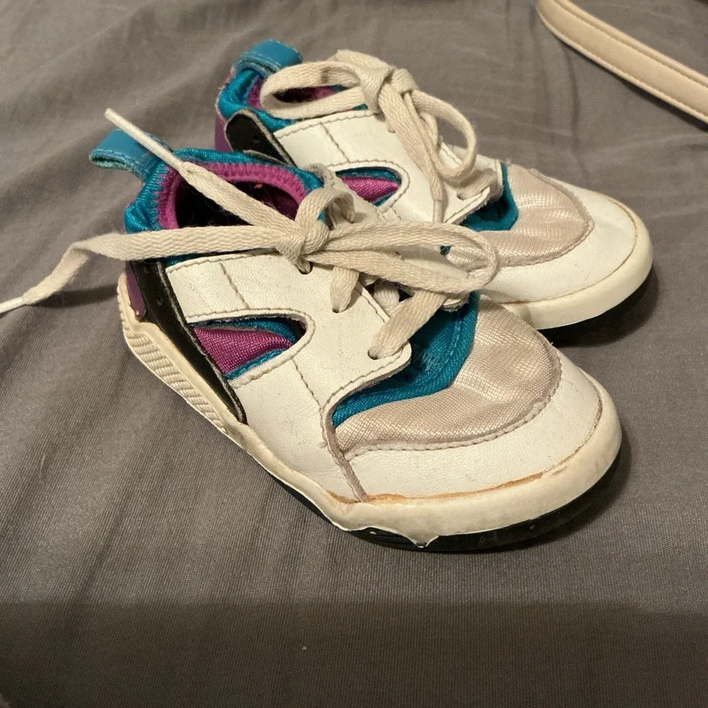 1992 Nike Huarache Baby Infant 5 Rare Vintage Shoes Blue Purple